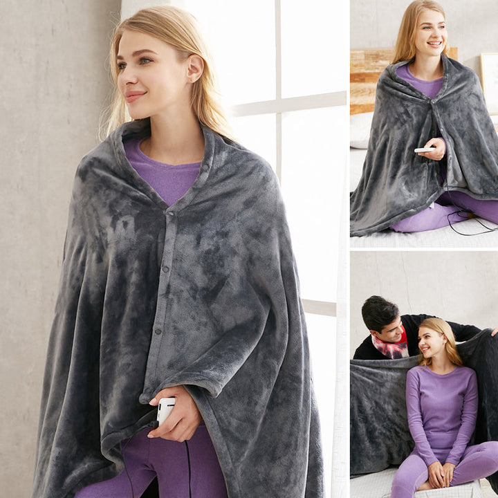 USB Heated Fleece Shoulder Scarf Blanket with Three Heat Levels | Fleece Heated Scarf for Shoulders | Heated Blankets