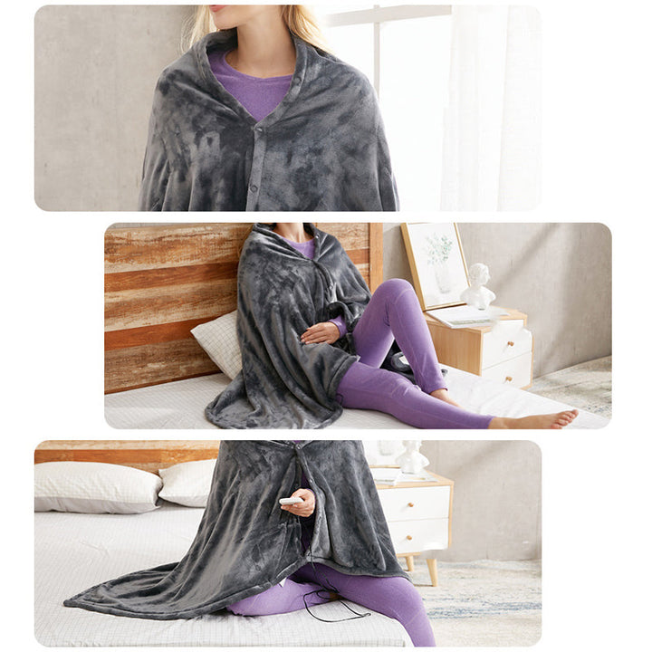 USB Heated Fleece Shoulder Scarf Blanket with Three Heat Levels | Fleece Heated Scarf for Shoulders | Heated Blankets