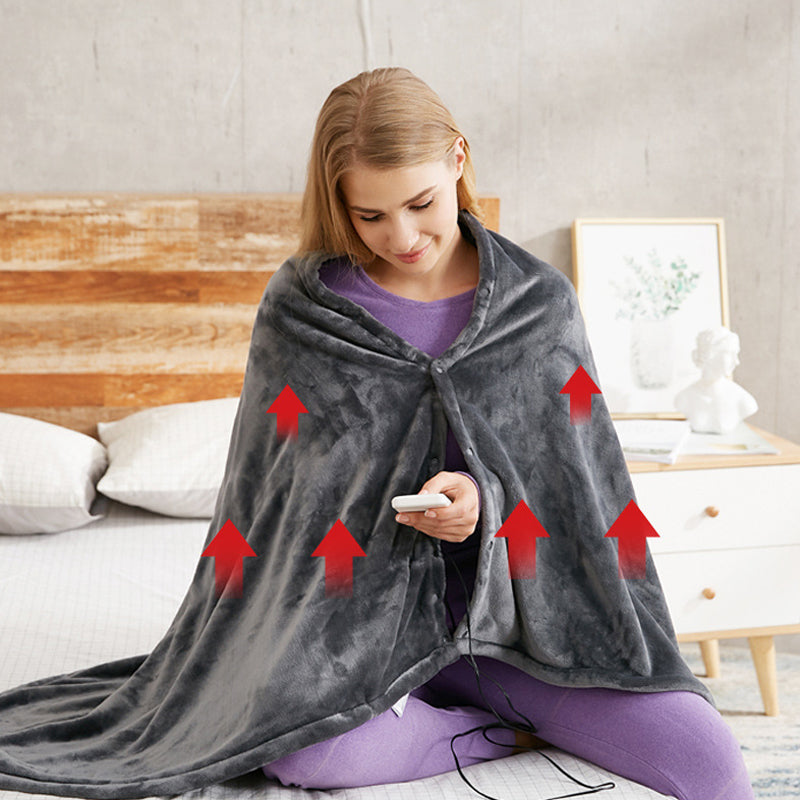 USB Heated Fleece Shoulder Scarf Blanket with Three Heat Levels | Fleece Heated Scarf for Shoulders | Heated Blankets