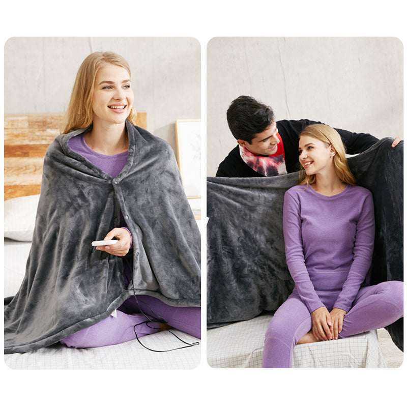 USB Heated Fleece Shoulder Scarf Blanket with Three Heat Levels | Fleece Heated Scarf for Shoulders | Heated Blankets