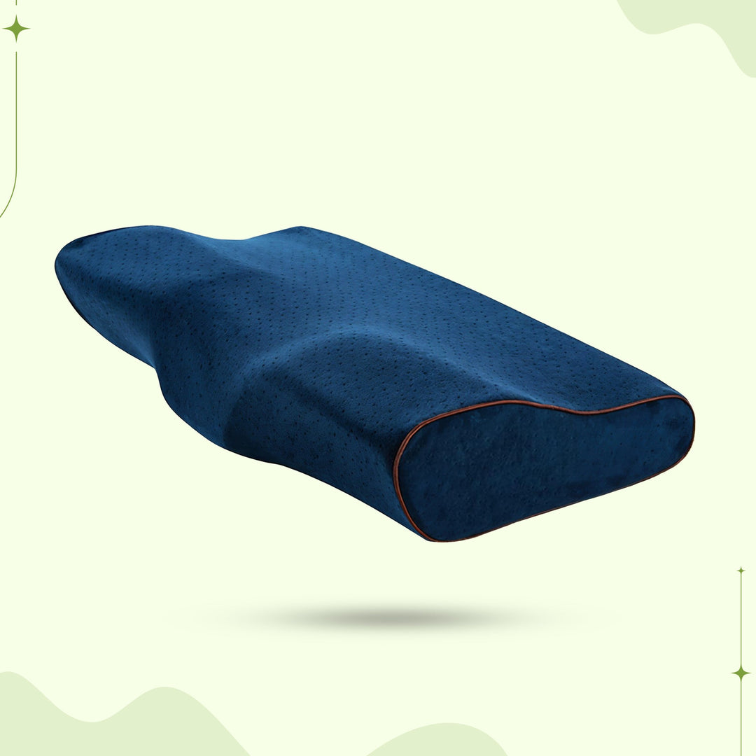 Contoured Memory Foam Cervical Pillow with Washable Cover, 60 x 35 cm | Contoured Support, Two Heights | Bed Pillows