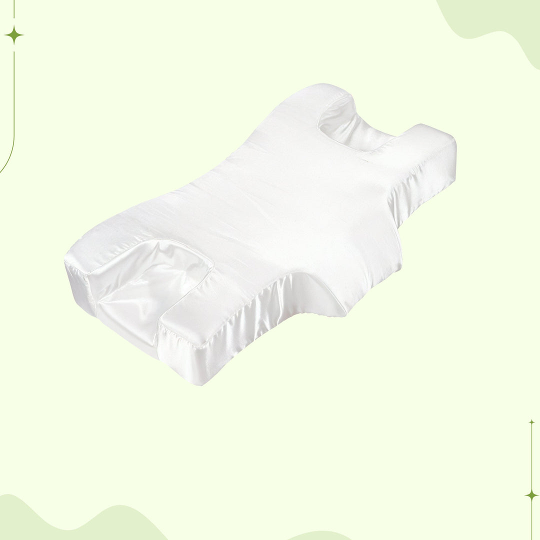 2-in-1 Memory Foam Beauty Pillow with Satin Pillowcase in Three Colours | Smooth Satin and Neck Support | Bed Pillows