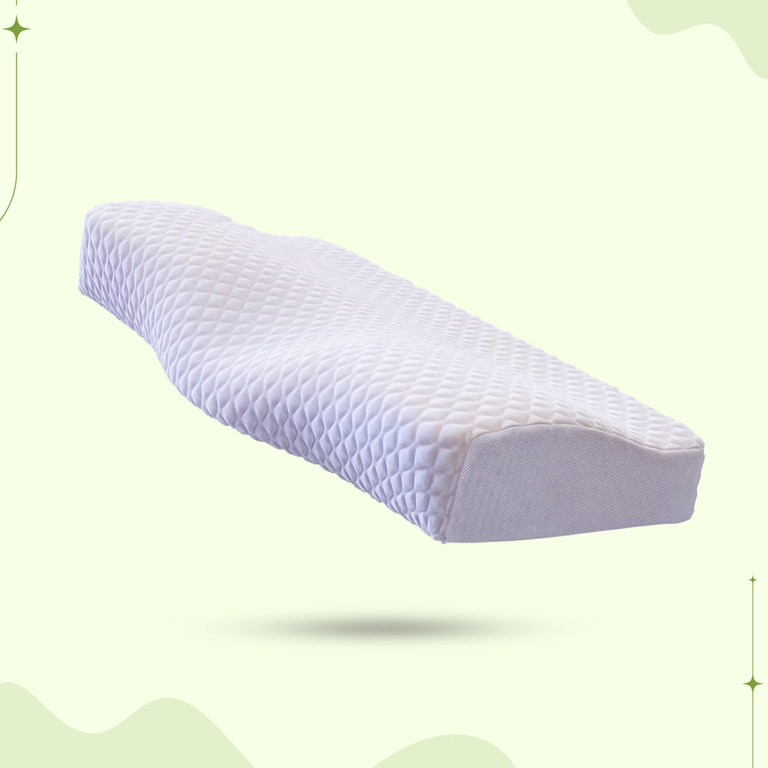 Contoured Memory Foam Cervical Pillow with Washable Cover, 60 x 35 cm | Contoured Support, Two Heights | Bed Pillows