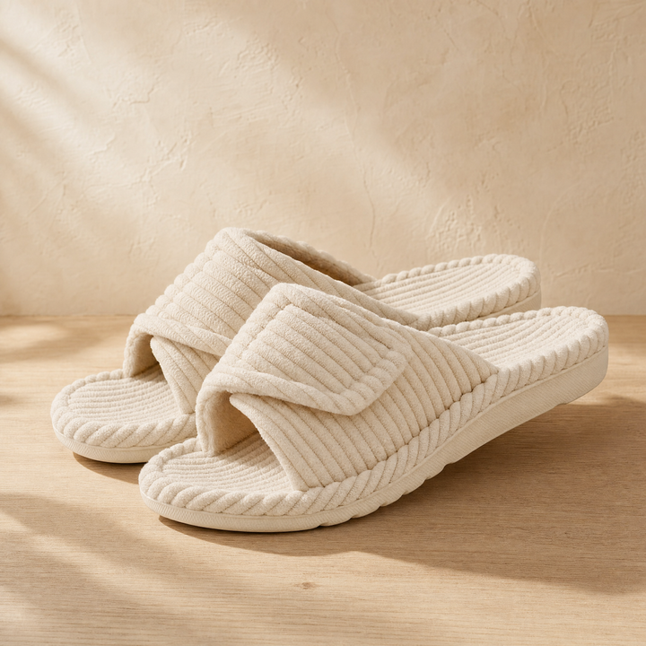 Orthopaedic Arch Support Corduroy Slippers with Anti-Slip Sole | Cloud-Soft Slippers With Arch Support | Slippers