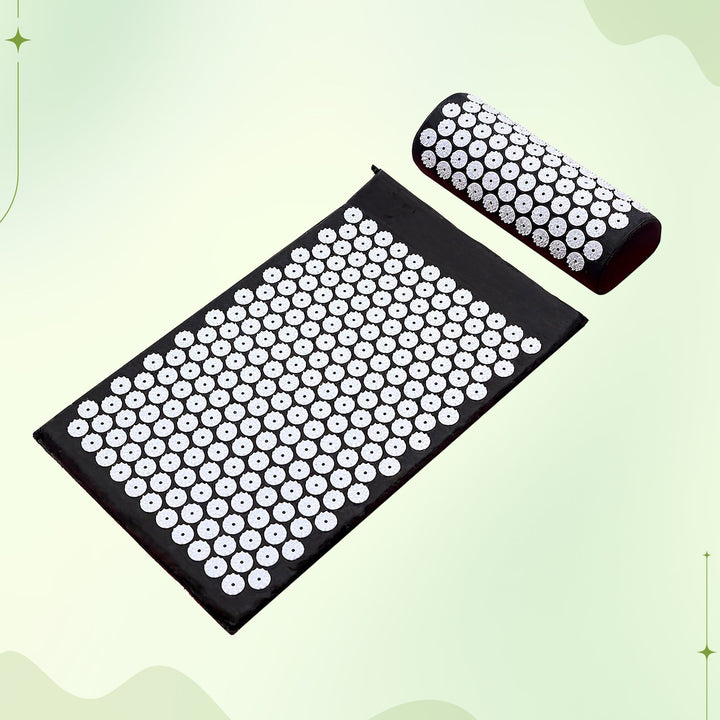 Acupressure Mat and Pillow Set for Relaxation, in Purple, Green or Black | Calming Pressure-Point Mat Set | Acupressure Mats