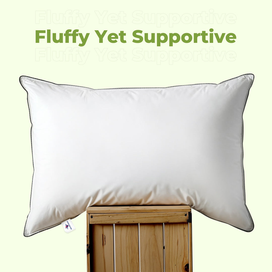 Luxury Hotel Bed Pillow with Down Alternative and Goose Feather | Plush Hotel Comfort at Home | Bed Pillows