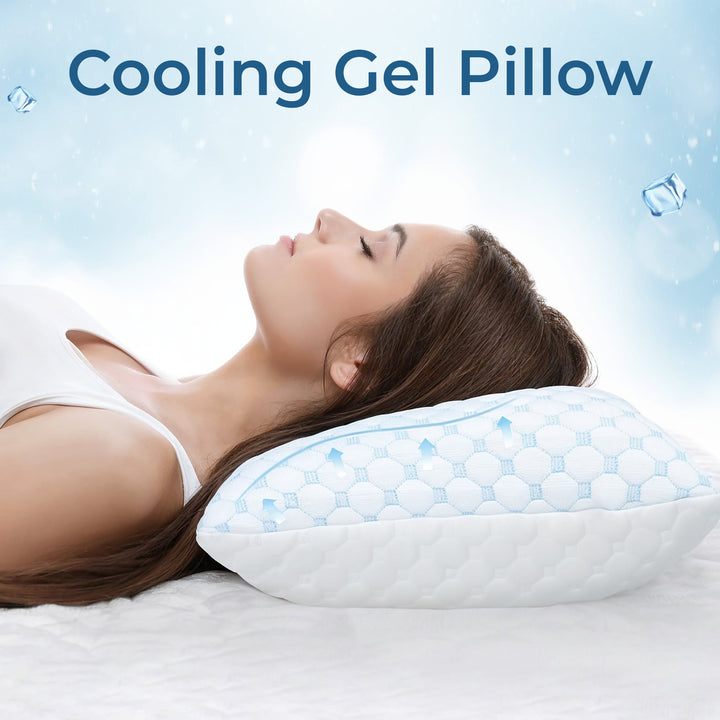 Cooling Gel-Infused Pillow for Hot Sleepers and Back Comfort | Cool, Supportive Pillow | Bed Pillows