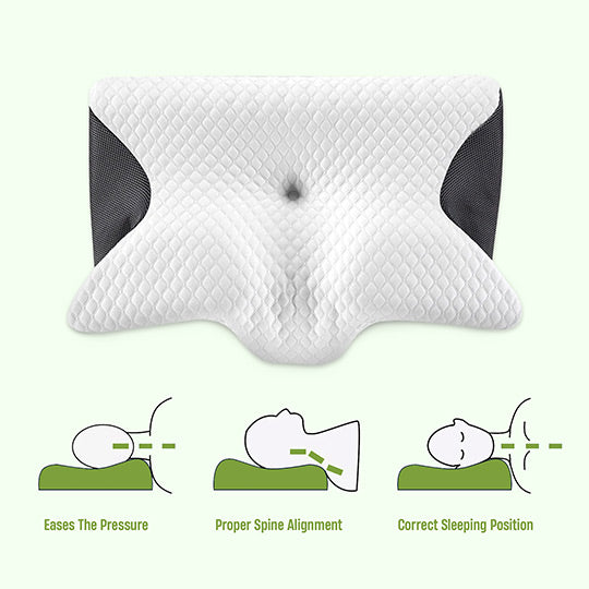 Butterfly Memory Foam Neck Pillow with Armrests for Side Sleepers | Neck Support With Butterfly Armrests | Bed Pillows