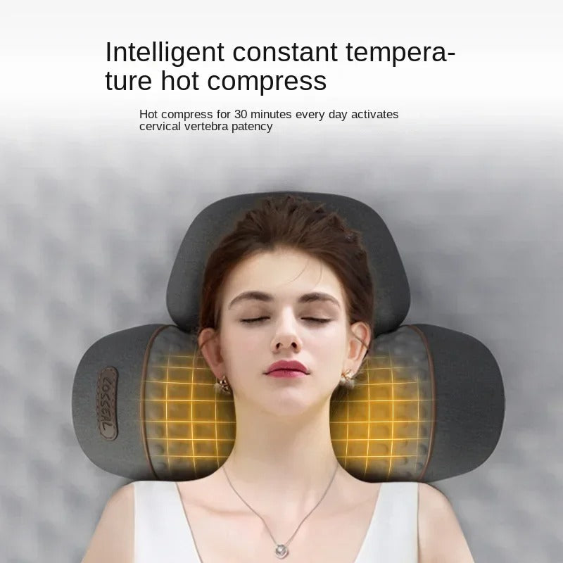 Heated Neck and Back Massage Pillow with Vibration Function for Home Relaxation | Warmth and Vibration for Neck and Back | Massagers