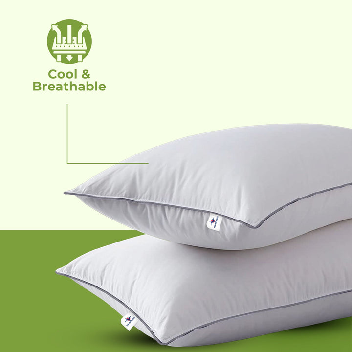 Luxury Hotel Bed Pillow with Down Alternative and Goose Feather | Plush Hotel Comfort at Home | Bed Pillows