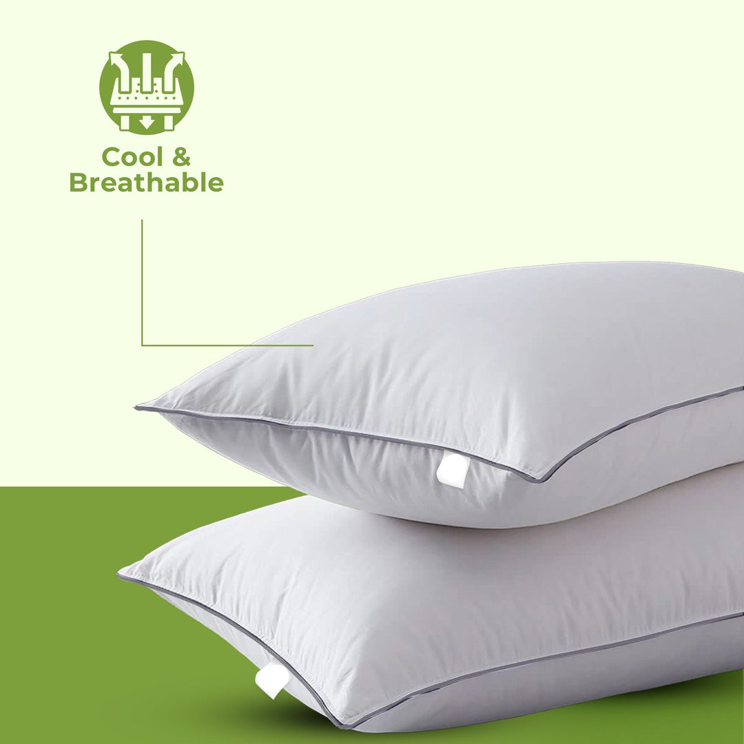 Hotel Bed Pillow with Down Alternative and Goose Feather-Style Fill | Cloud-Soft Hotel Cooling Pillow | Bed Pillows
