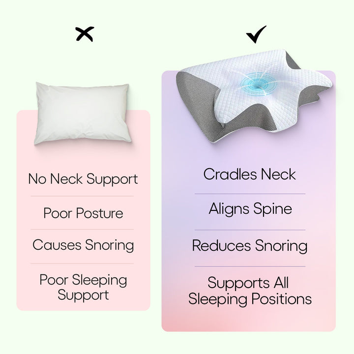 Butterfly Memory Foam Neck Pillow with Armrests for Side Sleepers | Neck Support With Butterfly Armrests | Bed Pillows