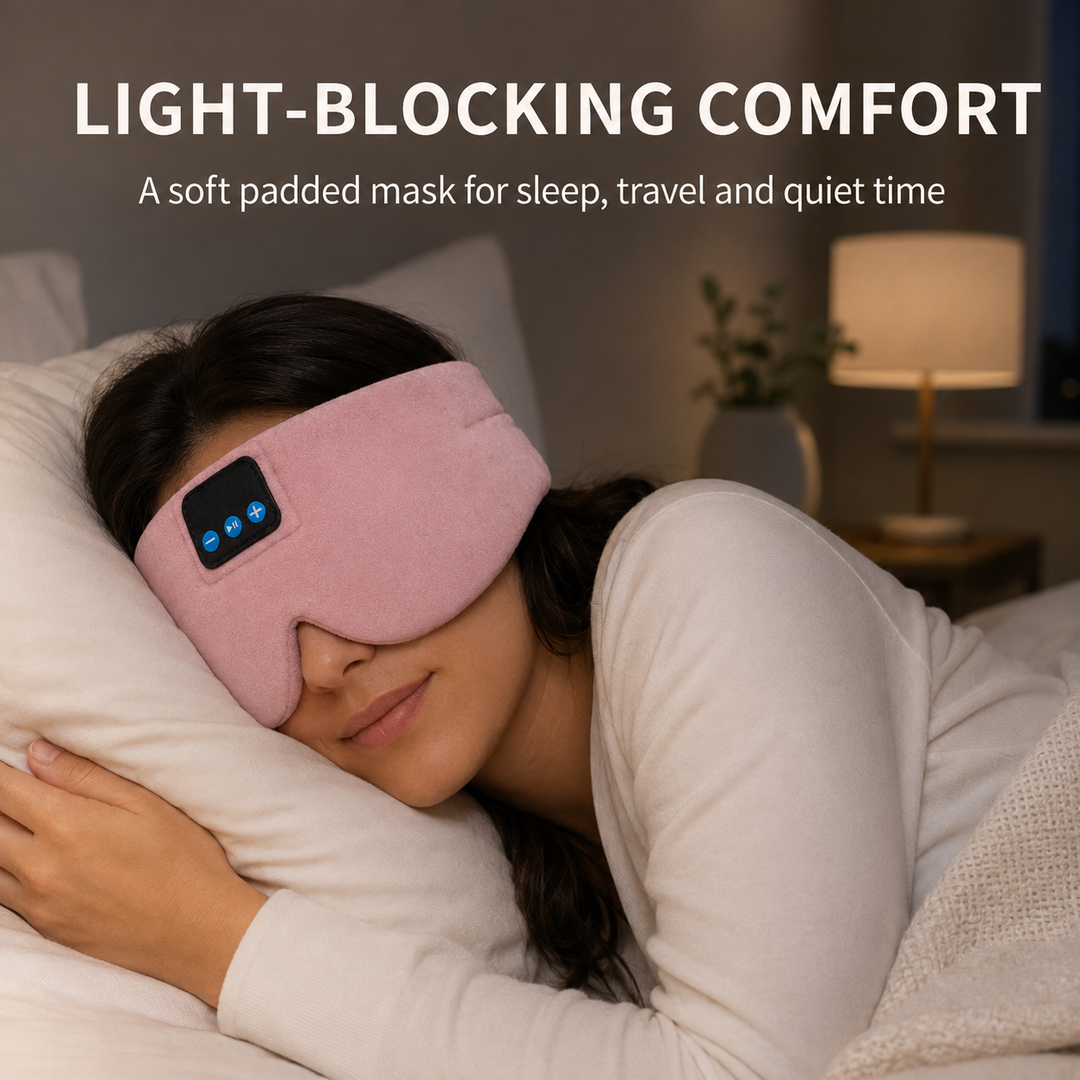 Bluetooth Sleep Mask with Headphones, Silk Lining and USB-C Charging | Silky Sleep Mask with Audio | Sleep Masks