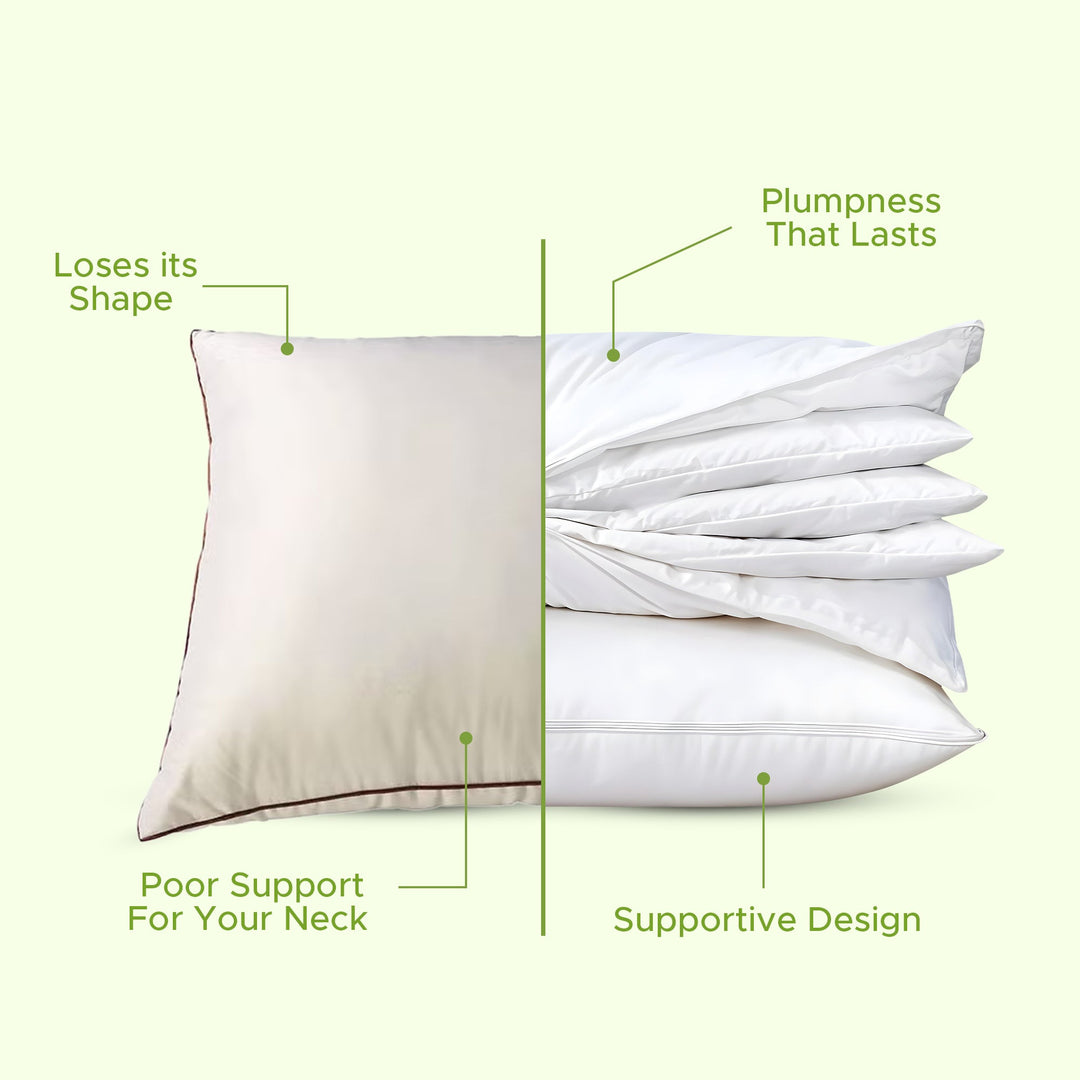 Adjustable Layer Pillow with Removable Fill for Custom Height | Softness and Support Your Way | Bed Pillows