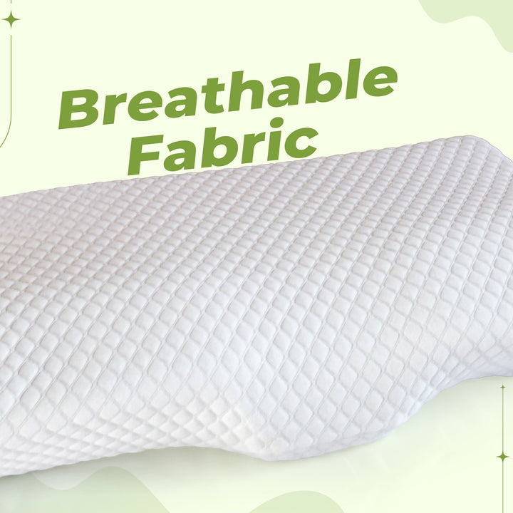 Contoured Memory Foam Cervical Pillow with Washable Cover, 60 x 35 cm | Contoured Support, Two Heights | Bed Pillows