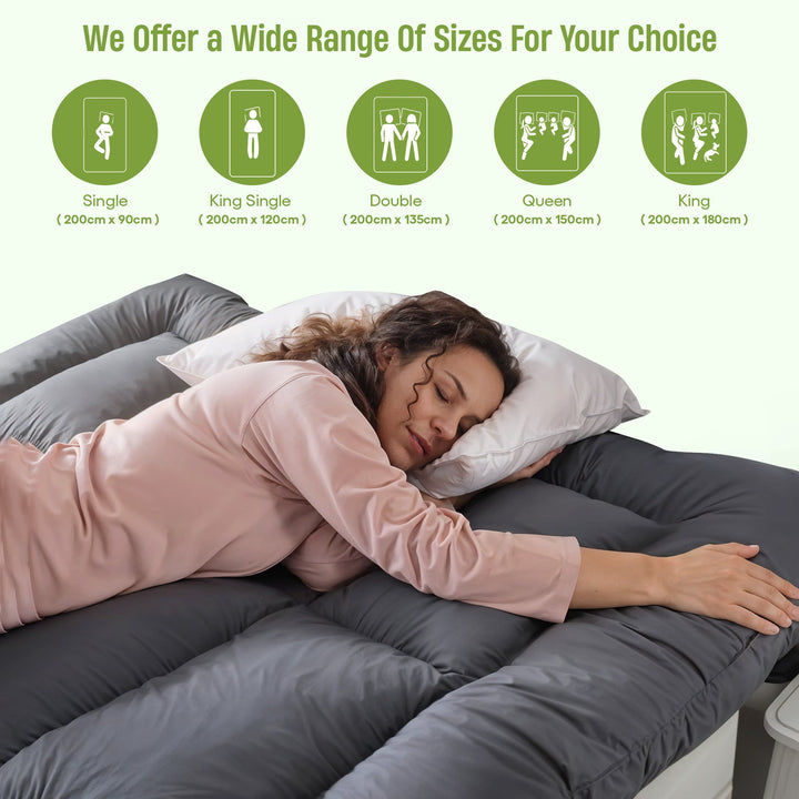 Luxury Mattress Topper in Two Thicknesses with Deep Pockets | Cloud-Like Comfort for Any Mattress | Mattress Toppers