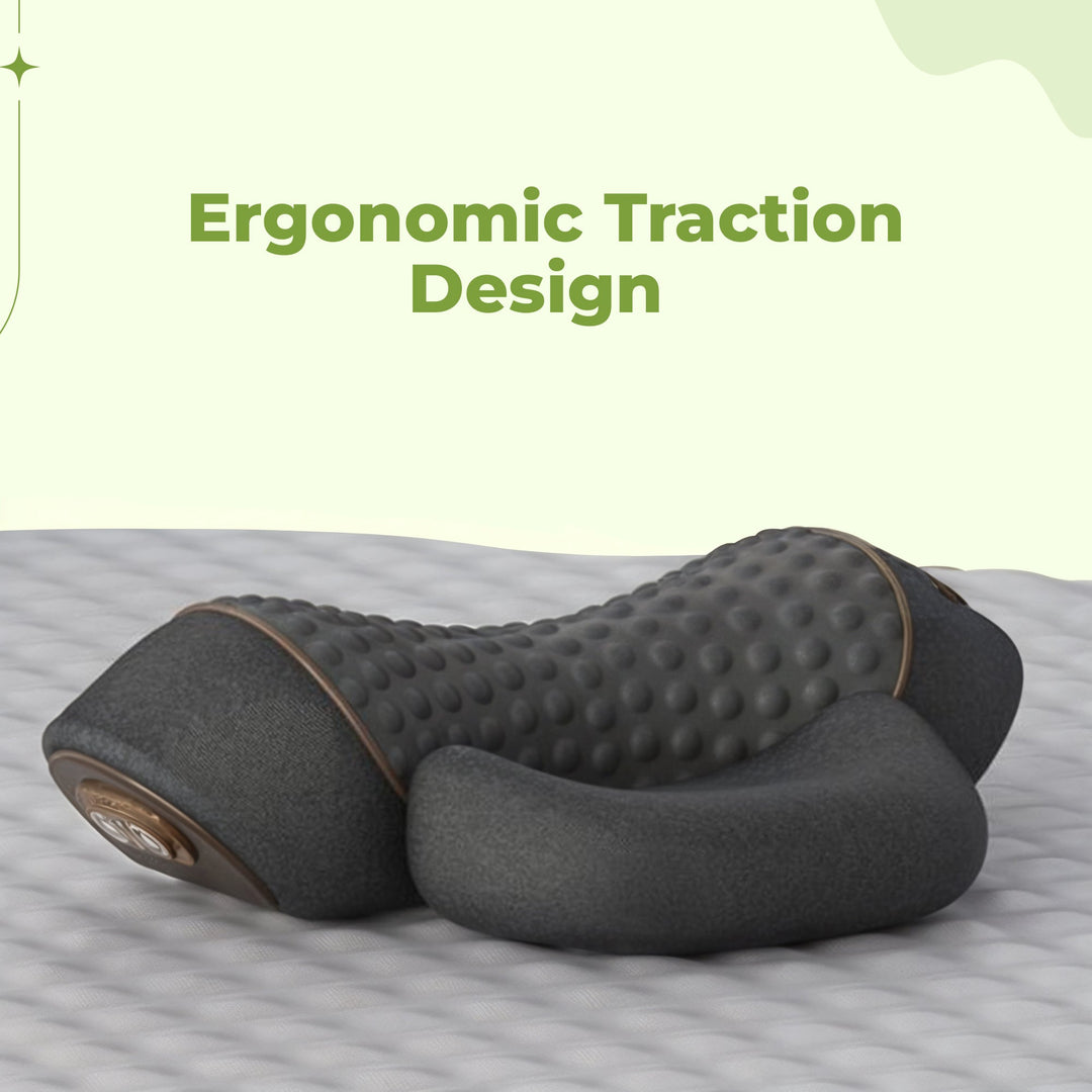 Neck and Shoulder Traction Pillow with Ergonomic Contour | Stretch and Unwind Tight Shoulders | Massagers