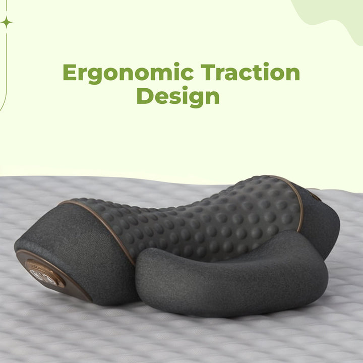 Neck and Shoulder Traction Pillow with Ergonomic Contour | Stretch and Unwind Tight Shoulders | Massagers