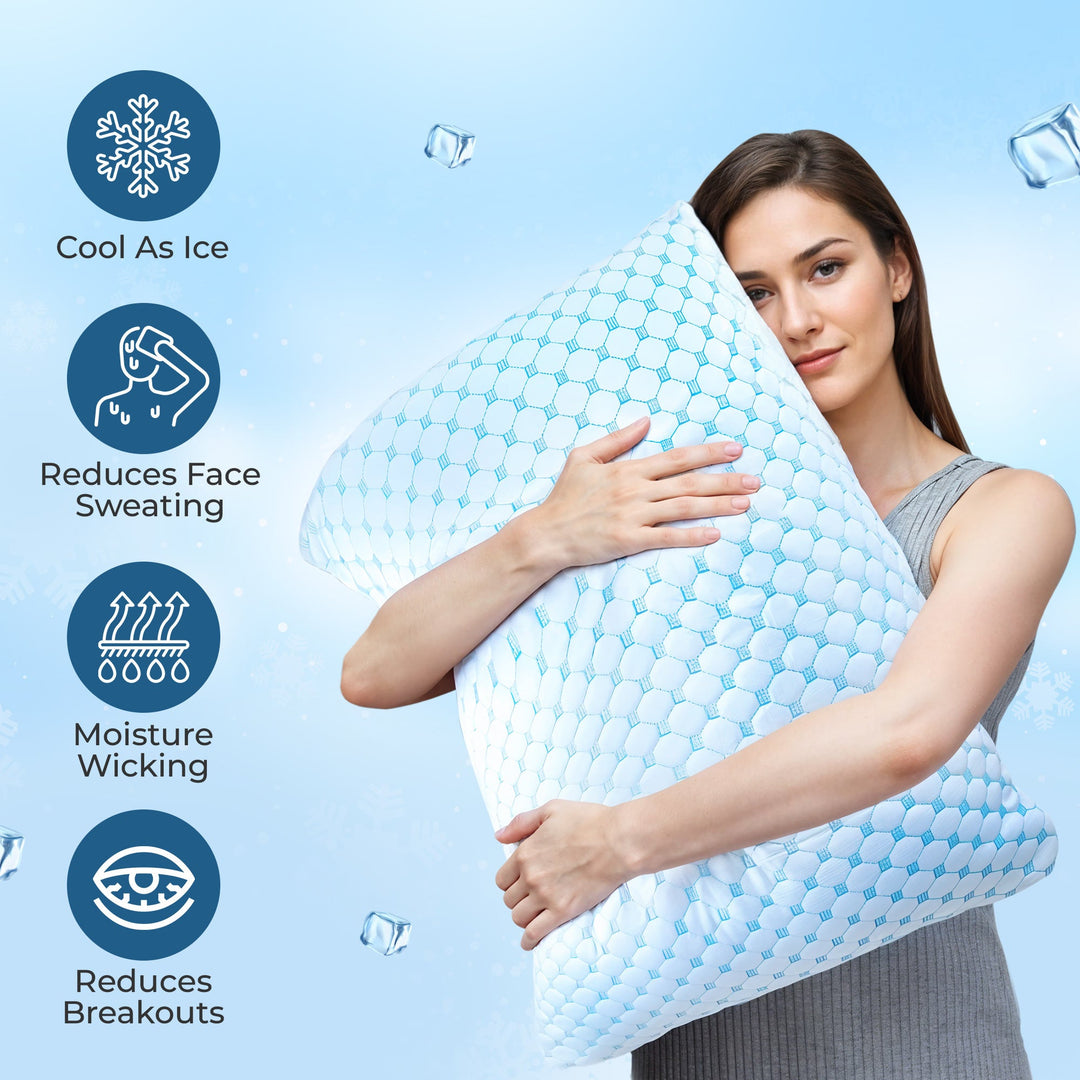 Cooling Gel-Infused Pillow for Hot Sleepers and Back Comfort | Cool, Supportive Pillow | Bed Pillows