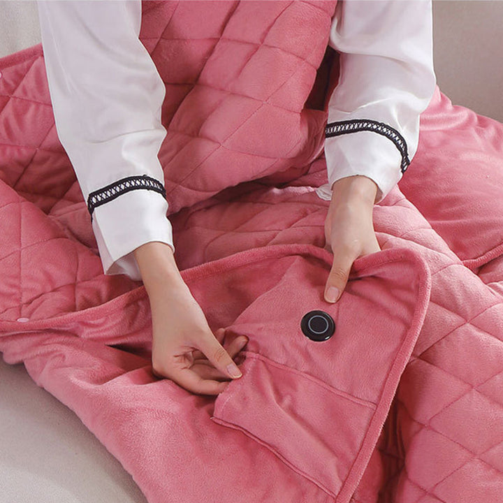 Portable USB Heated Blanket with Three Heating Elements and Power Bank Pocket | Even Heat with Three Elements | Heated Blankets