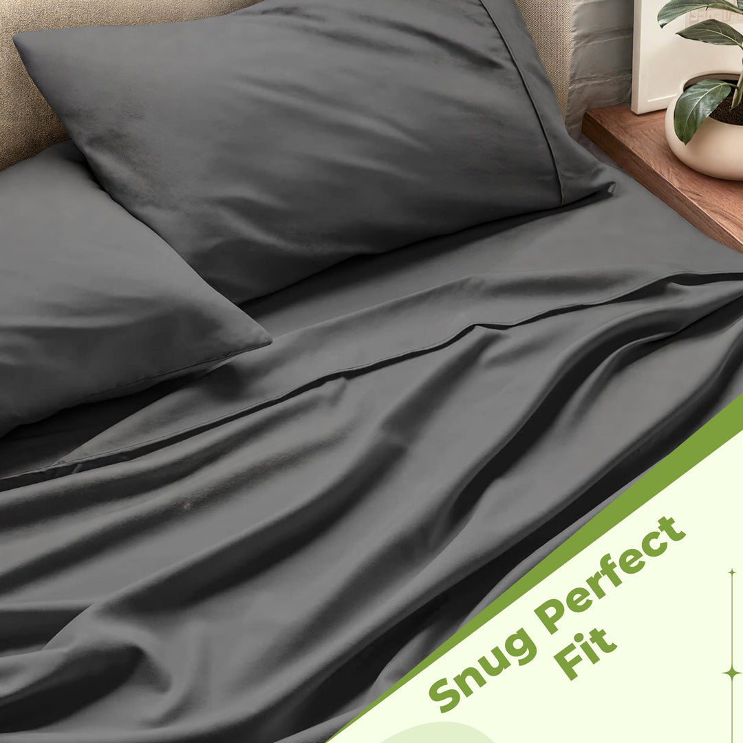 Luxury 500 Thread Count Microfiber Satin Sheet Set | Buttery Soft, Breathable Sheets | Bedding Sets