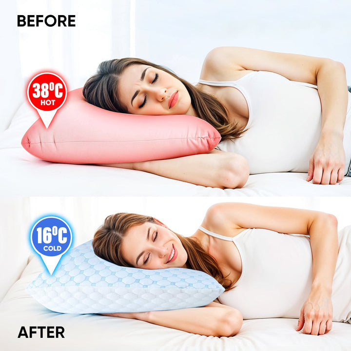 Cooling Gel-Infused Memory Foam Pillow for Hot Sleepers, 76 x 50 cm | Gel-Cooled Pillow for Warm Nights | Cooling Pillows