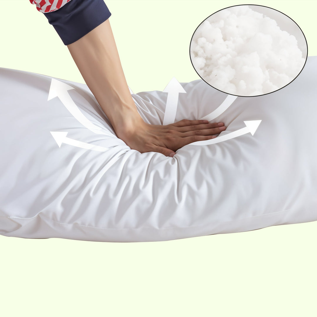 Full Body Support Pillow with Optional Pillowcase in Five Colours | Long-Lasting Full Body Support | Body Pillows
