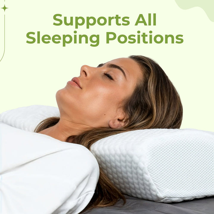 Cervical Pillow with 65-Degree Convex Side Panels for Neck Support | Neck and Shoulder Support | Bed Pillows