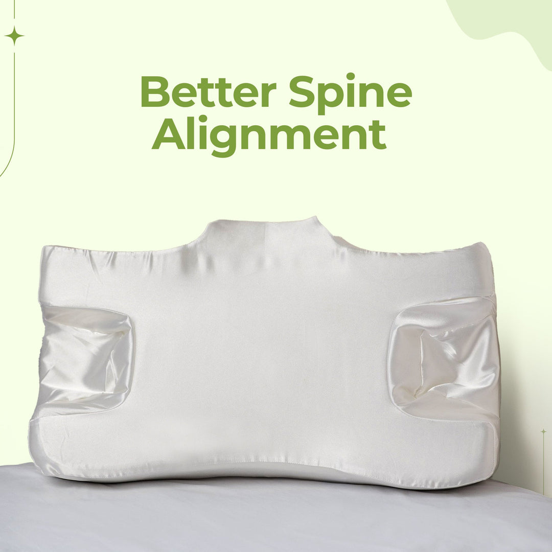 2-in-1 Memory Foam Beauty Pillow with Satin Pillowcase in Three Colours | Smooth Satin and Neck Support | Bed Pillows