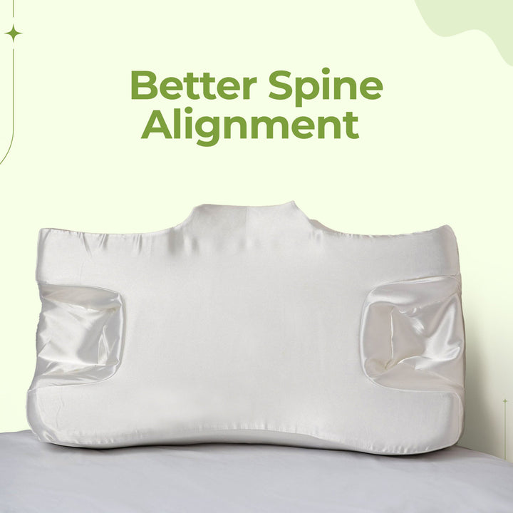 2-in-1 Memory Foam Beauty Pillow with Satin Pillowcase in Three Colours | Smooth Satin and Neck Support | Bed Pillows