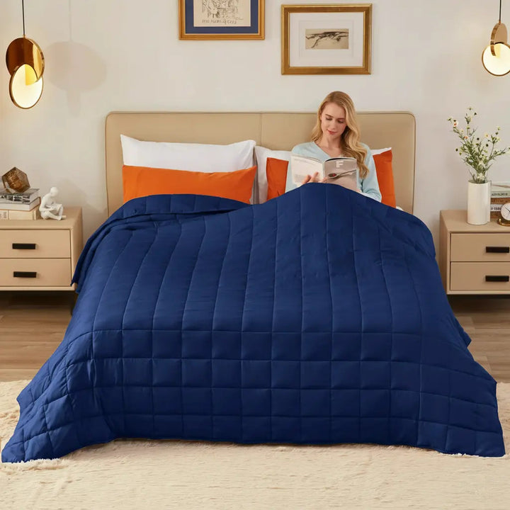 Weighted Cooling Blanket with Glass Beads and Microfiber Shell, Machine Washable | Even Weight, Cool Comfort | Weighted Blankets