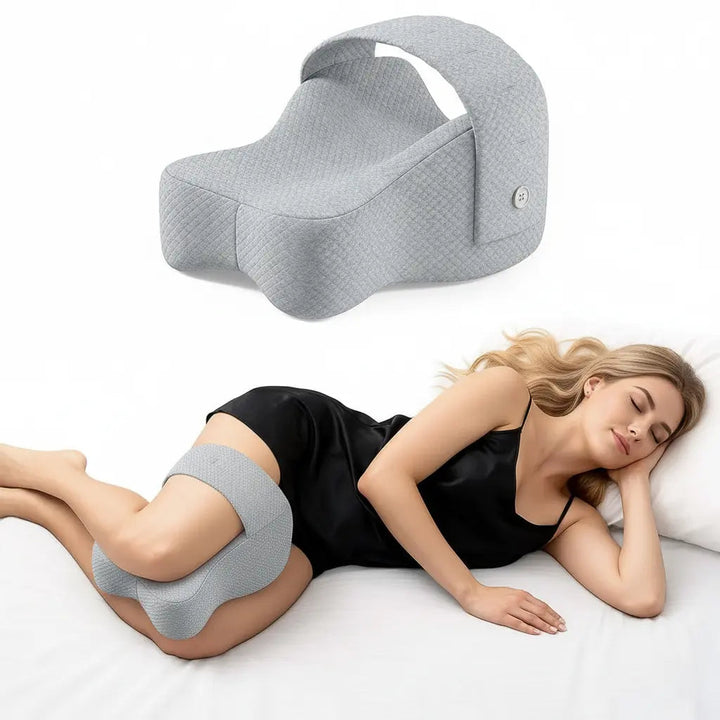 Adjustable-Strap Memory Foam Knee Pillow for Side Sleepers | Knees Stay Apart All Night | Wedge Pillows