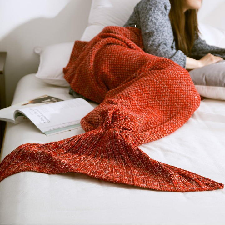 Crocheted Mermaid Tail Blanket in Soft Cotton Blend, Child and Adult | Snuggly Mermaid Tail Crochet | Throw Blankets