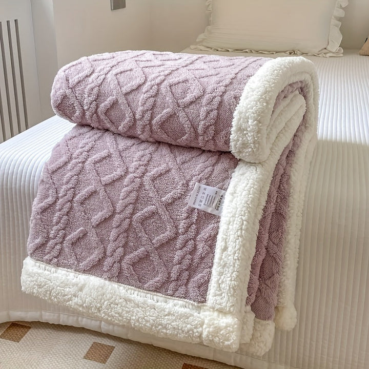 Reversible Quilted Fleece Blanket in Two Tones for All Seasons | Two-Tone Reversible Warmth | Fleece Blankets