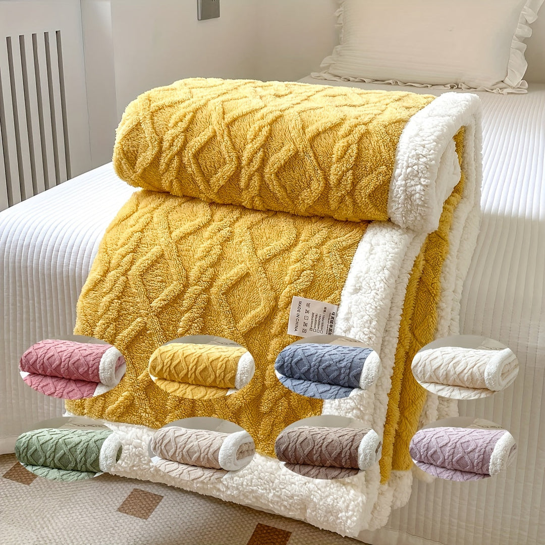 Reversible Quilted Fleece Blanket in Two Tones for All Seasons | Two-Tone Reversible Warmth | Fleece Blankets