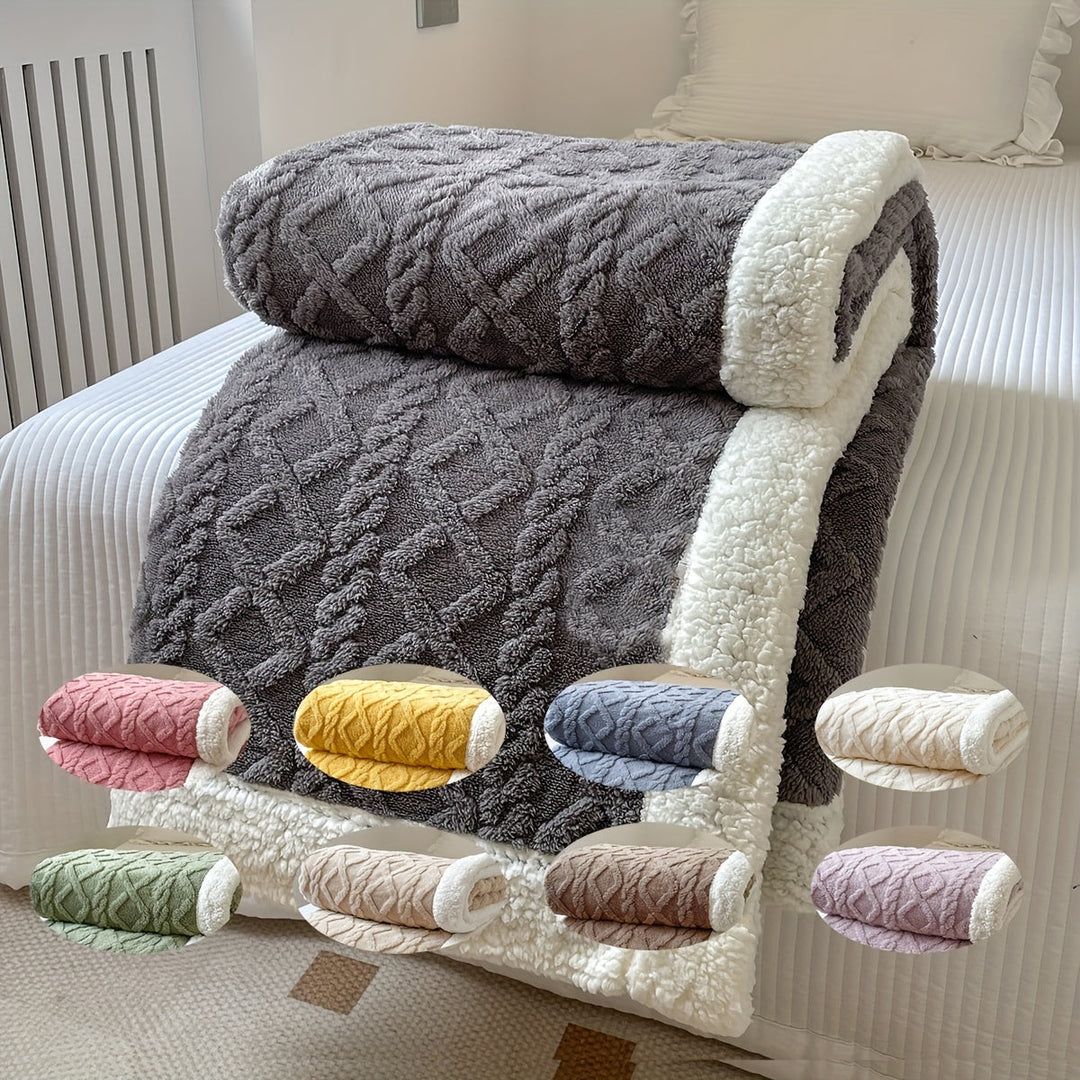 Reversible Quilted Fleece Blanket in Two Tones for All Seasons | Two-Tone Reversible Warmth | Fleece Blankets