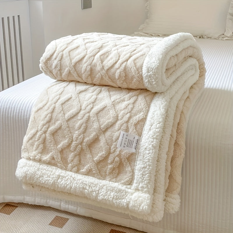 Reversible Quilted Fleece Blanket in Two Tones for All Seasons | Two-Tone Reversible Warmth | Fleece Blankets