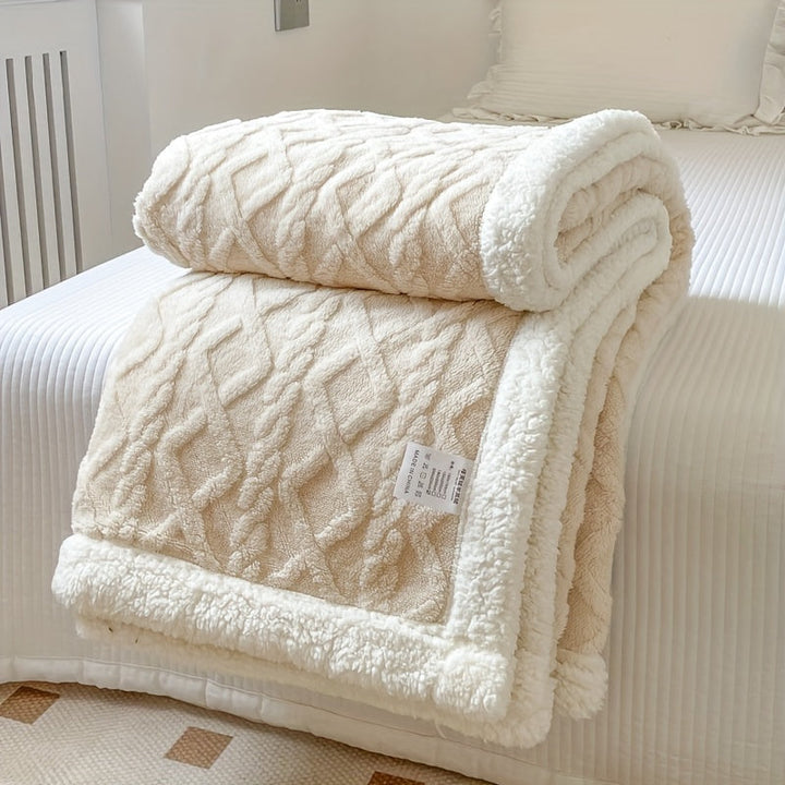 Reversible Quilted Fleece Blanket in Two Tones for All Seasons | Two-Tone Reversible Warmth | Fleece Blankets