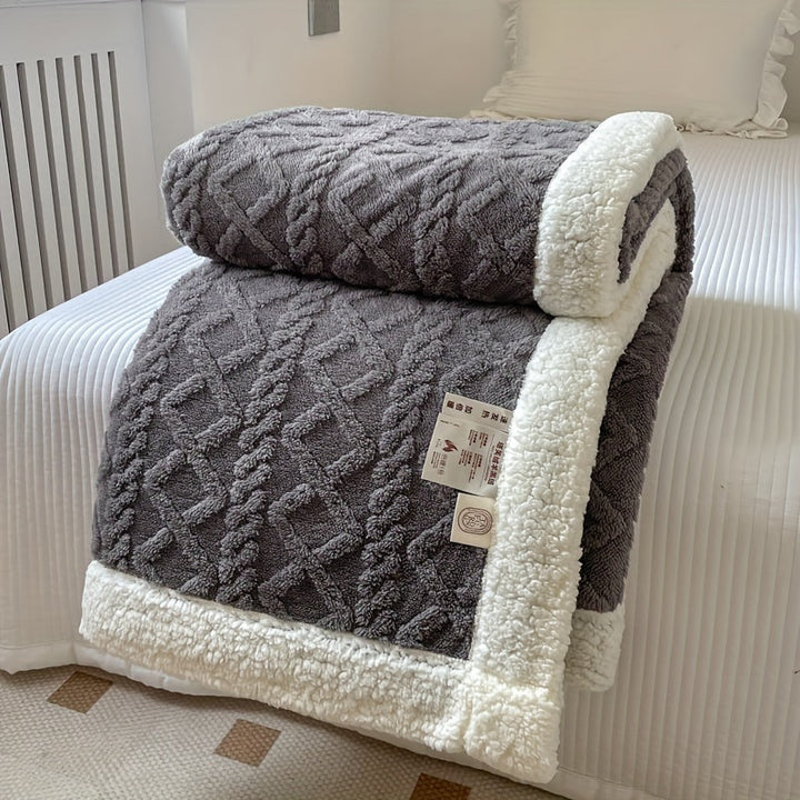 Reversible Quilted Fleece Blanket in Two Tones for All Seasons | Two-Tone Reversible Warmth | Fleece Blankets