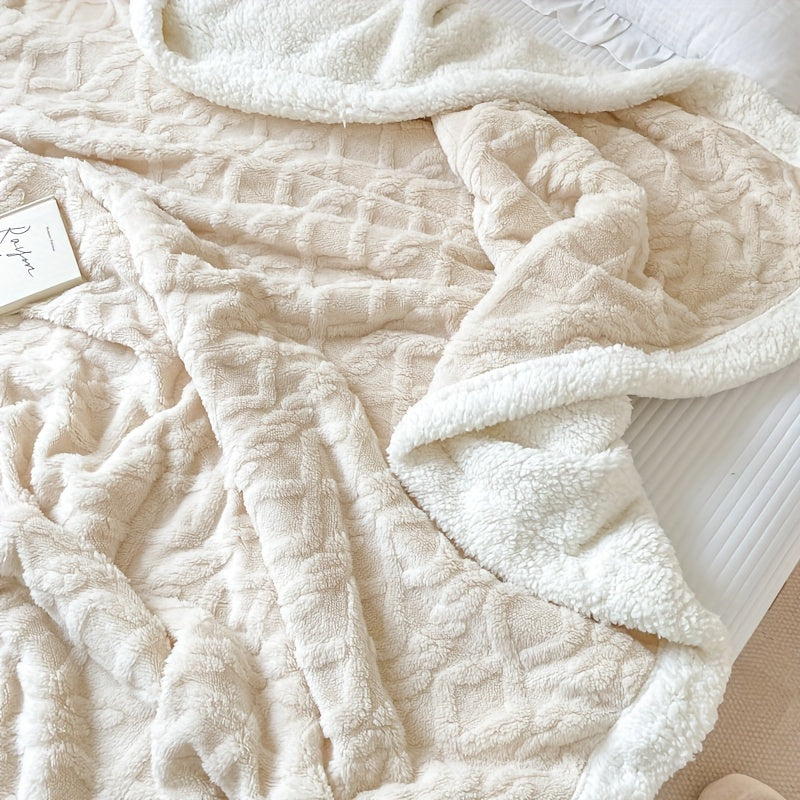 Reversible Quilted Fleece Blanket in Two Tones for All Seasons | Two-Tone Reversible Warmth | Fleece Blankets