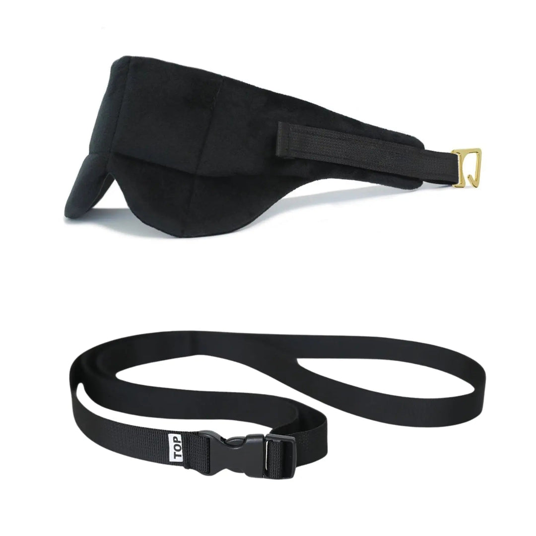 Lightweight Travel Pillow Set with Eye Mask and Seat Strap | Nap Upright Anywhere | Travel Pillows