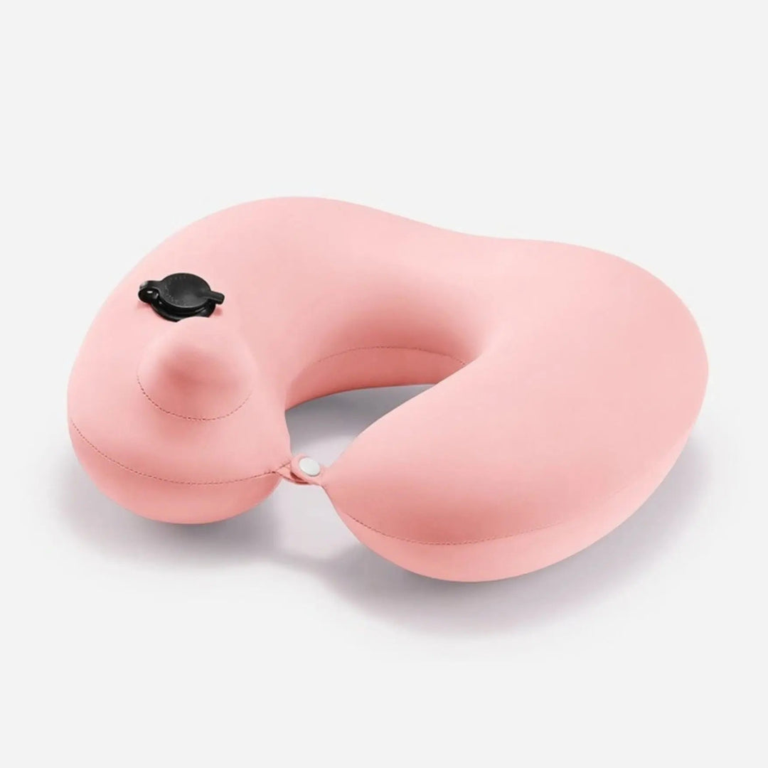 Inflatable U-Shaped Travel Neck Pillow with Press Inflation Design | Easy-Inflate Travel Neck Cushion | Travel Pillows