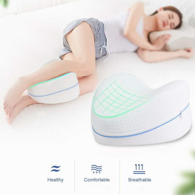 Ventilated Memory Foam Knee Pillow for Side Sleepers with Hip Alignment Wedge | Aligned Hips, Ventilated Foam | Knee Pillows
