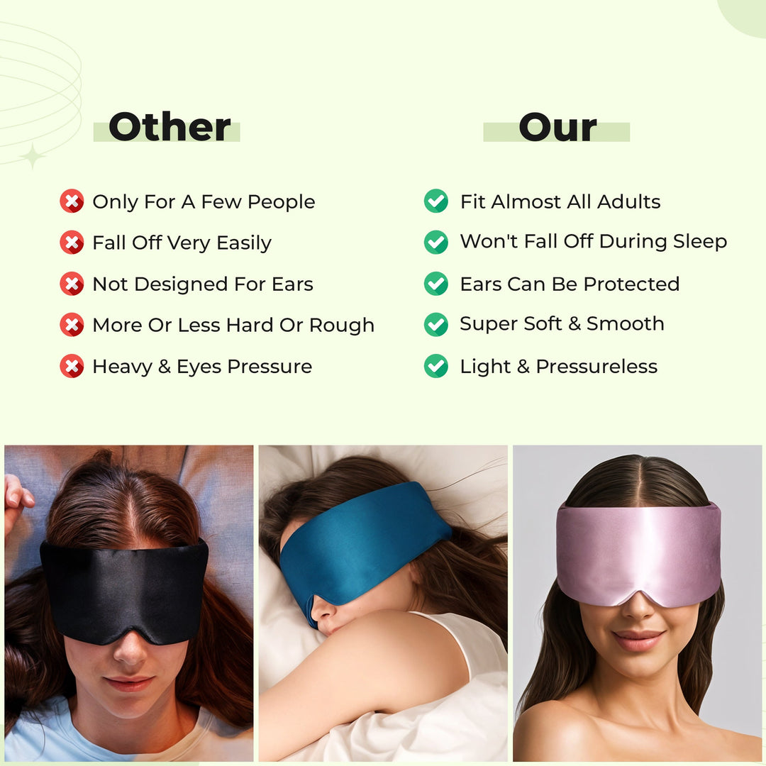 Padded Silk Sleep Mask with Soft Eye Cushioning in Five Colours | Soft Darkness for Restful Sleep | Sleep Masks