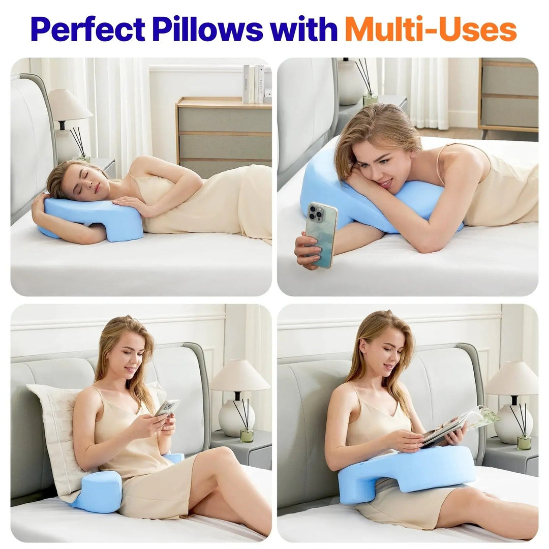 Plush Arm Support Backrest Pillow for Reading and Relaxing | Comfy Upright Support | Reading Pillows