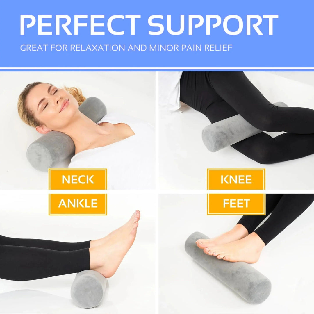 Pair of Neck Roll Bolster Pillows for Support | Two Firm Rolls for Support | Bolster Pillows