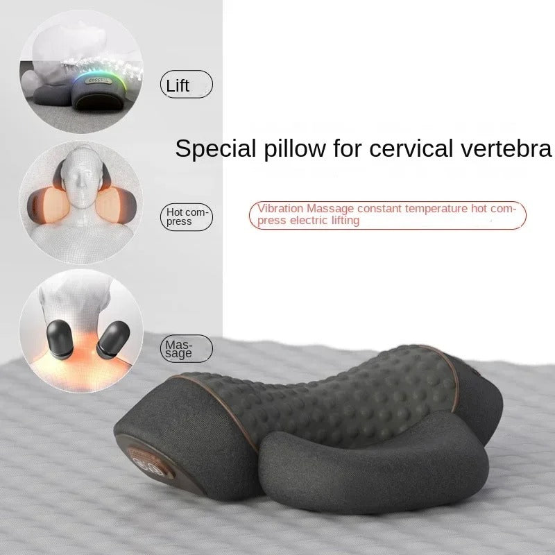 Heated Neck and Back Massage Pillow with Vibration Function for Home Relaxation | Warmth and Vibration for Neck and Back | Massagers