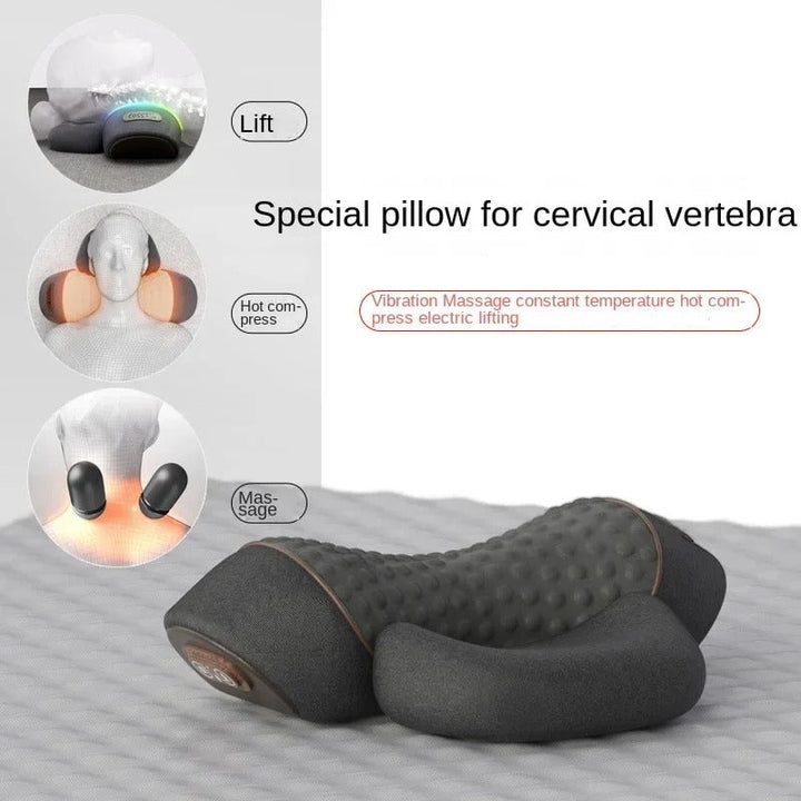 Heated Neck and Back Massage Pillow with Vibration Function for Home Relaxation | Warmth and Vibration for Neck and Back | Massagers