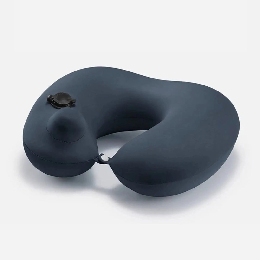 Inflatable U-Shaped Travel Neck Pillow with Press Inflation Design | Easy-Inflate Travel Neck Cushion | Travel Pillows