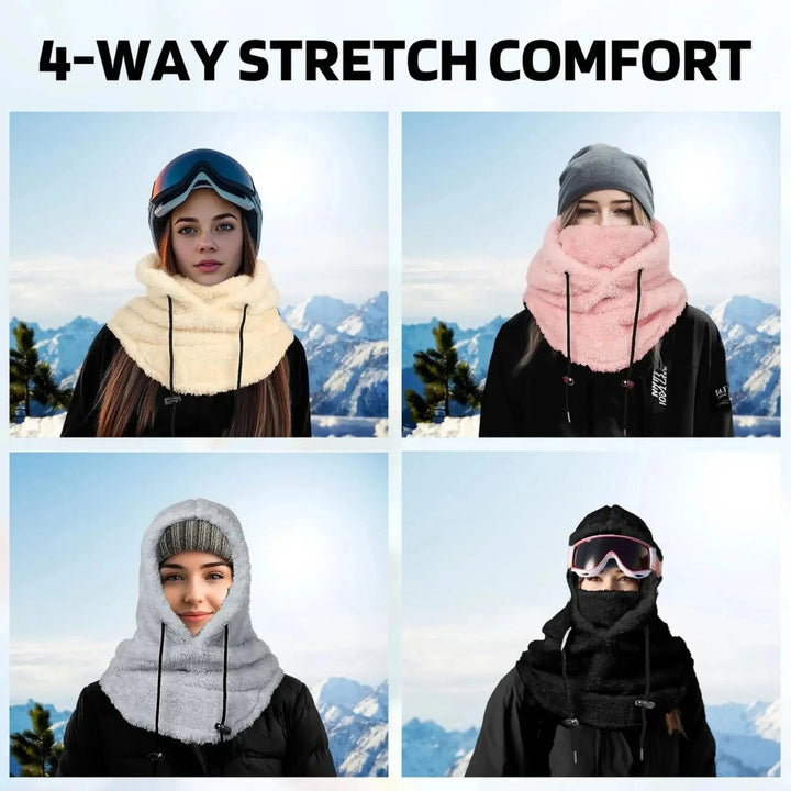 Windproof Fleece Balaclava Ski Mask with Adjustable Drawstrings | Fleece Face Mask and Neck Warmer | Balaclavas